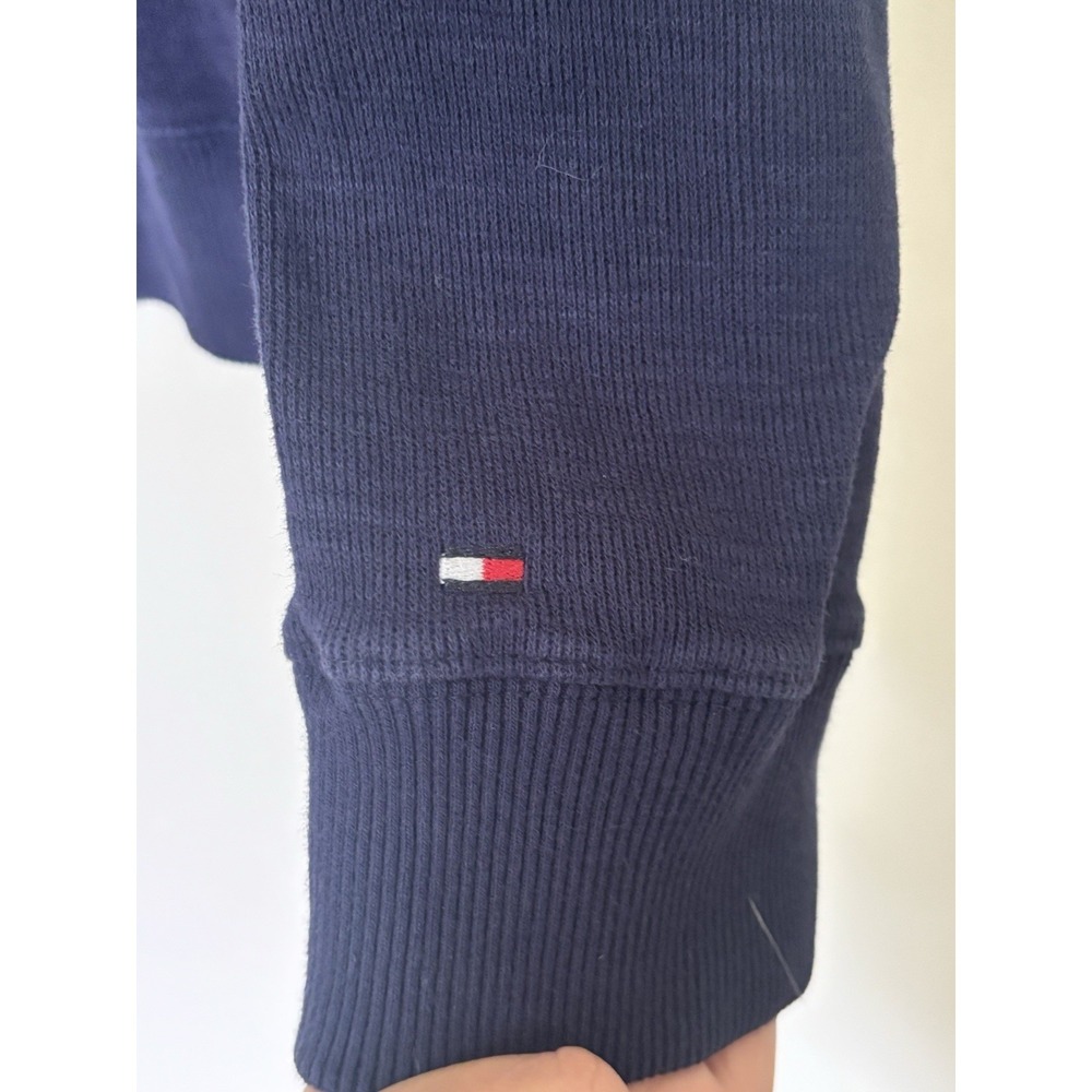 Tommy Hilfiger Mens Navy Blue 1/4 Zip/Buttoned Mock Neck Sweater Size Large - Picture 4 of 8